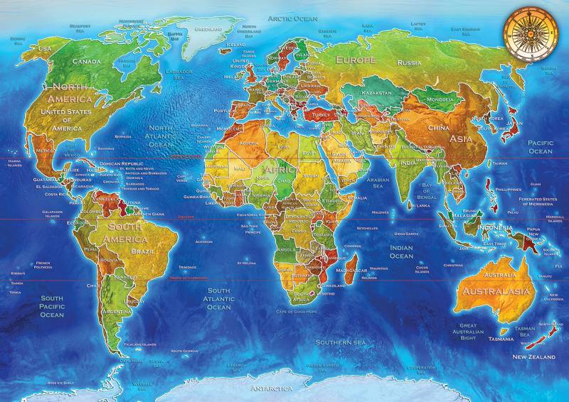 Art Puzzle World Geo-Political Map 2000 Teile Puzzle Art-Puzzle-5496 von Art Puzzle