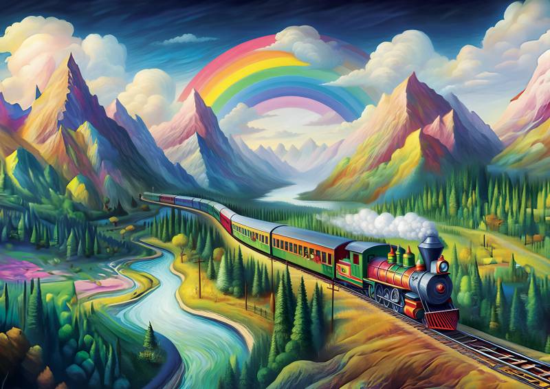 Art Puzzle XXL Teile - Rainbow Express 260 Teile Puzzle Art-Puzzle-5035 von Art Puzzle