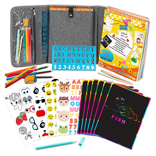 Aktivitätsbuch für Mädchen und Jungen – Premium-Hülle mit großen 60 Seiten – 420 Aufklebern, Regenbogen-Kratzpapieren, wiederverwendbaren Aufklebern, Buntstiften, Zahlen- und Buchstabenschablone Aktivitätsbuch für Mädchen und Jungen – Premium-Hülle mit großen 60 Seiten – 420 Aufklebern, Regenbogen-Kratzpapieren, wiederverwendbaren Aufklebern, Buntstiften, Zahlen- und Buchstabenschablone von Art with smile