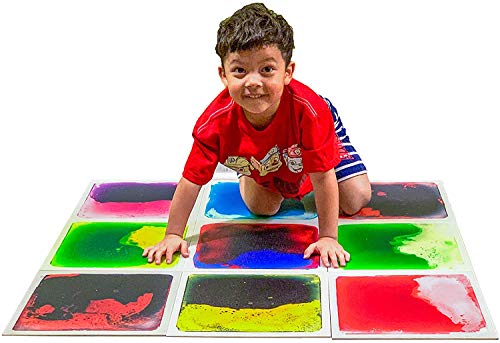 Art3d 9 Stück Flüssige Sensorische Bodenfliesen Kinder Vorschulkind Jugendliche Spielzimmer Tanzfläche und Dekoration von Art3d