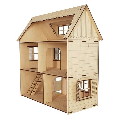 Wooden Dollhouse Lisett | 46 x 44 x 23 cm | Constructor | No Glue | Eco-Friendly von Artem Arbor OÜ