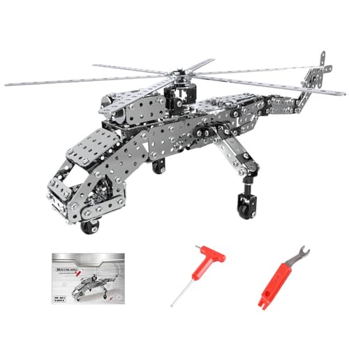 Artisanal Habitat 3D Metall Emulational Bausatz, Simulation Kampfhubschrauber, 632 Teile Erwachsene DIY Engineering Baukasten，Geschenkideen für Erwachsene (K) von Artisanal Habitat