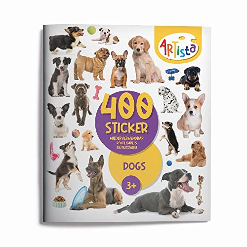 Artista 9315129 Stickerbuch Hunde, 400 naturgetreue Sticker, wiederverwendbar, für Erwachsene und Kinder ab 3 Jahren von ARTISTA