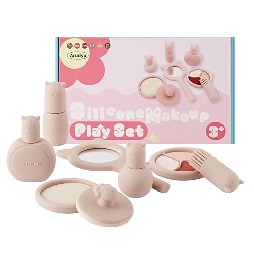 Arudyo Kinderschminke Set Mädchen Schminkkoffer Mädchen 100%Silikon Schminke Kinder Make Up Set für Mädchen (Rosa) von Arudyo