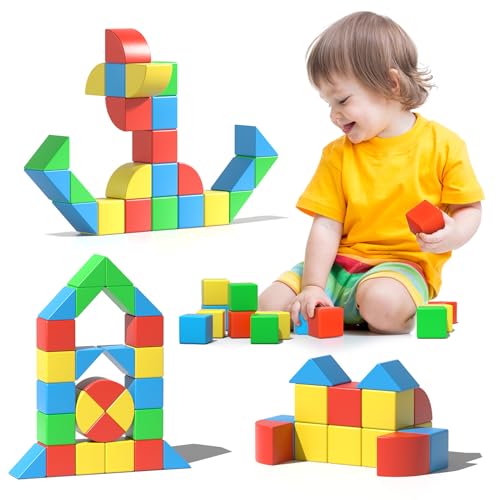 Asago Magnetische Bausteine Würfel 48 Stück große Magnetsteine 3D Magnete Puzzle zum Training des Gehirns für Kinder von Asago