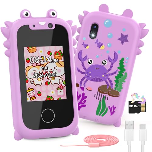 Ashfly Kinder Handy, 2,4“ Kinder Smartphone Touchscreen Telefon Spielzeug Handy mit 1080 HD Dual-Kamera, SD-Karte,13 Spiele, Einhörner Geschenke Spielzeug für Kids von 3 4 5 6 7 8 9 10 Jahren, Lila Ashfly Kinder Handy, 2,4“ Kinder Smartphone Touchscreen Telefon Spielzeug Handy mit 1080 HD Dual-Kamera, SD-Karte,13 Spiele, Einhörner Geschenke Spielzeug für Kids von 3 4 5 6 7 8 9 10 Jahren, Lila von Ashfly