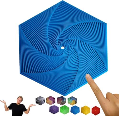 Fractal Fidget Hexagon,3D Printed Hexagon Fidget Toy,Fidget Cubes Sensory Toys,Hexagon Spiral Fidget Toy,Geometric Fidget Coasters,Mindful Meditation Tool,Stress & Anxiety Fidget Toy (Blue) von Ashopfun