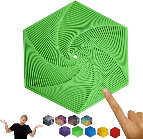 Fractal Fidget Hexagon,3D Printed Hexagon Fidget Toy,Fidget Cubes Sensory Toys,Hexagon Spiral Fidget Toy,Geometric Fidget Coasters,Mindful Meditation Tool,Stress & Anxiety Fidget Toy (Green) von Ashopfun