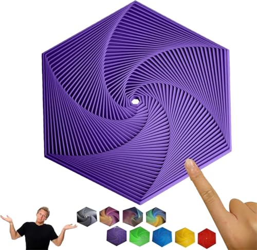 Fractal Fidget Hexagon,3D Printed Hexagon Fidget Toy,Fidget Cubes Sensory Toys,Hexagon Spiral Fidget Toy,Geometric Fidget Coasters,Mindful Meditation Tool,Stress & Anxiety Fidget Toy (Purple) von Ashopfun