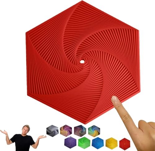 Fractal Fidget Hexagon,3D Printed Hexagon Fidget Toy,Fidget Cubes Sensory Toys,Hexagon Spiral Fidget Toy,Geometric Fidget Coasters,Mindful Meditation Tool,Stress & Anxiety Fidget Toy (Red) von Ashopfun