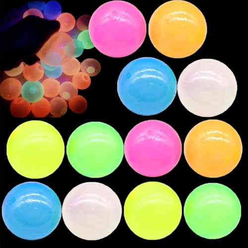 Glorbs Balls,Sticky Ceiling Balls,Glorbs Glow Balls,Bounce Back to You, Glow in The Dark Sticky Balls That Stick to The Ceiling, Sticky Glow Balls,Relax Toy Balls for Teens and Adults (12 Pcs) von Ashopfun