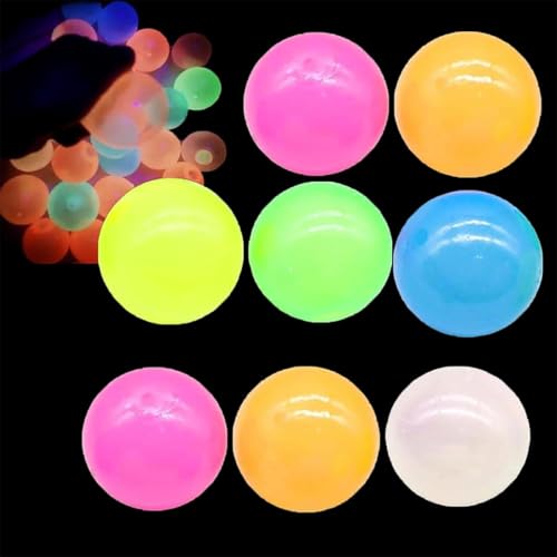 Glorbs Balls,Sticky Ceiling Balls,Glorbs Glow Balls,Bounce Back to You, Glow in The Dark Sticky Balls That Stick to The Ceiling, Sticky Glow Balls,Relax Toy Balls for Teens and Adults (8 Pcs) von Ashopfun