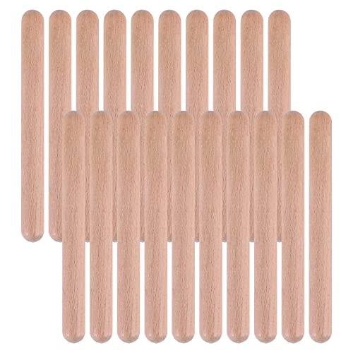 Asinfter 20 Stück 20,3 cm Kinder Rhythmus Sticks Musik Lummi Sticks Klassische Holzklaven Musical Percussion Instrument Musical Sticks von Asinfter