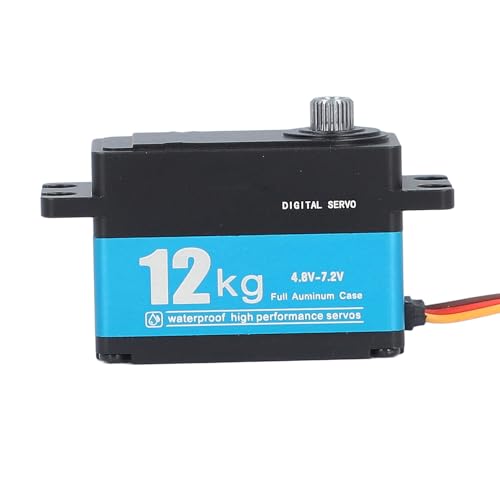 Asixxsix 12-kg-Servomotor, RC-Servo mit Hohem Drehmoment, Metallgetriebe, Wasserdichtes Lenkservo mit Vollmetallgetriebe, Digitales Servo mit Doppelkugellager für Robot von Asixxsix