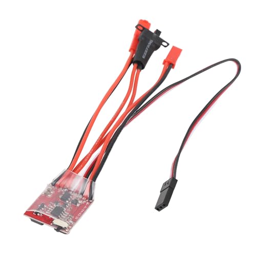 Asixxsix 30A Brushed ESC Elektronischer Geschwindigkeitsregler mit Bremse, ESC Rc Car Brushed ESC Elektrischer Geschwindigkeitsregler für 1/32 1/24 1/18 Autos, Boote, Panzer, Rc Quadcopter von Asixxsix