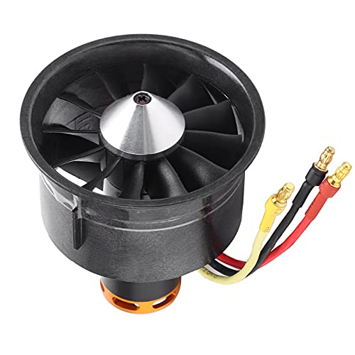 Asixxsix 64-mm-EDF-Kanalventilator mit 12 Flügeln und Bürstenlosem 2822-4300-KV-Motor für RC-Modell-Mini-Kanalventilator EDF-Jet-Flugzeug, EDF-Lüfter RC-Kanalventilator mit Motor, 64-mm von Asixxsix