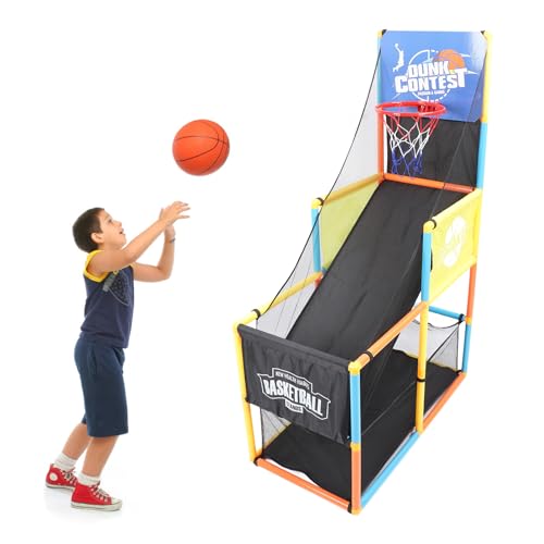 Asixxsix A rcade-Basketball-Spielset, Kinder-Basketballkorb, A rcade-Spielset mit 2 Bällen, Luftpumpe, Indoor-Sportspielzeug für Kinder, Sportspielspielzeug für den Hinterhof Im Kellerraum von Asixxsix