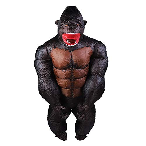 Asixxsix Aufblasbares Halloween-Kostüm, Aufblasbares Kostüm Gorilla-Affe, Ganzkörper-freches Lustiges Kostüm, Gorilla-Kostüm, Aufblasbares King-Kong-Kostüm für Halloween-Cosplay (X116) von Asixxsix