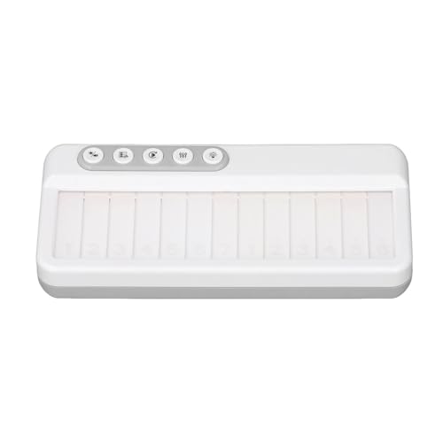 Asixxsix Baby Piano Keyboard Spielzeug, Multifunktionales Kleinkind-Klavierspielzeug für die Früherziehung, Baby Licht Klavierspielzeug Eingebaute Musik, Musikinstrumentenspielzeug (White) von Asixxsix