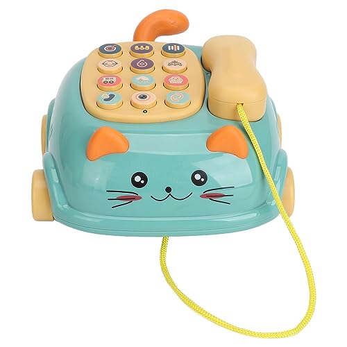 Asixxsix Babytelefon-Spielzeug, simuliertes Rollentelefon, süßes Cartoon-Baby-Klaviermusik-Lichtspielzeug, Kinder-Handy mit Musik, Früherziehungs-Kindermusik-Telefonspielzeug von Asixxsix