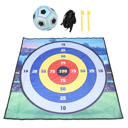 Asixxsix Fußball-Spielset, Indoor-Outdoor-Fußball-Wurf-Zielspiel, Tragbares Fußball-Spielmatten-Set, Fußball-Wurfspiel mit Fußball für Kinder ab 3 Jahren, 100 X 150 cm von Asixxsix