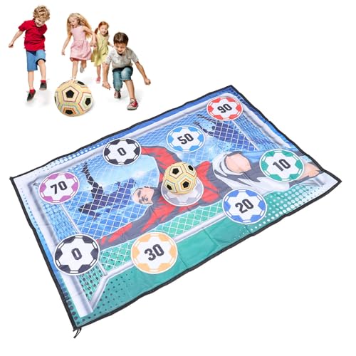 Asixxsix Fußball-Spielset für Kinder, 2-in-1-Fußball-Wurf-Zielspiel, Sandsack-Wurfspiel, Indoor-Outdoor-Hinterhof-Wurf-Fußballtorspiel mit Fußball für Mädchen (Tippe A) von Asixxsix