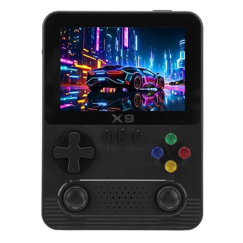 Asixxsix Handheld-Spielekonsole, Retro-Videospielkonsole mit 3D-Joystick, 32G-Karte und 3,5-Zoll-IPS-Farbbildschirm, Unterstützt 11 Spielemulatoren, 6000-mAh-Akku, Elektronischer (Black) von Asixxsix