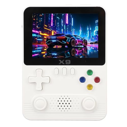 Asixxsix Handheld-Spielekonsole, Retro-Videospielkonsole mit 3D-Joystick, 32G-Karte und 3,5-Zoll-IPS-Farbbildschirm, Unterstützt 11 Spielemulatoren, 6000-mAh-Akku, Elektronischer (White) von Asixxsix