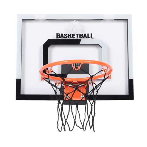 Asixxsix Indoor-Basketballkorb über der Tür, Transparente Rückwand, an der Wand Montierter Mini-Basketballkorbständer für den Heimschulclub, Elektronisches Punktetafel-LED-Licht von Asixxsix