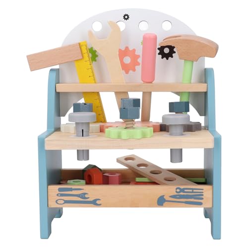 Asixxsix Kinder-Werkzeugset, Holz-Werkzeugbank-Set für Kleinkinder, Zum Spielen, Bauspielzeug, Werkzeuge, Kinderspielzeug-Werkzeugset, Arbeitswerkzeuge, Kleinkind-Werkzeugset, von Asixxsix