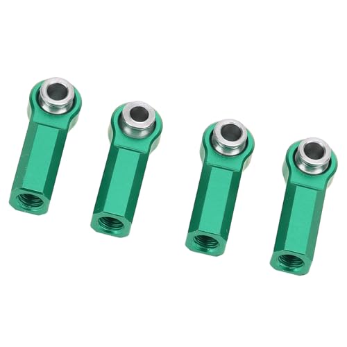 Asixxsix M4-Kugelgelenkkopf, 4 Stück Verbindungsstangenende aus legiertem Metall, M4-Gewinde CW 7 mm Verbindungsstangenende, hochfestes Metall-Spurstangenende für 1/10 Modellauto (Green) von Asixxsix