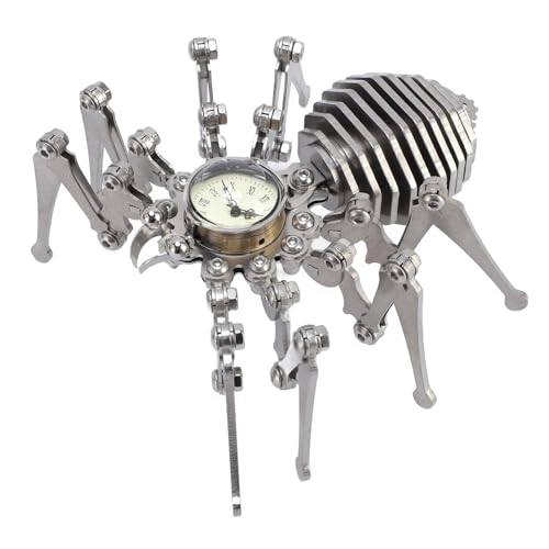 Asixxsix Mechanische Spinne, Mechanisches Spinnenmodell aus Edelstahl mit Uhr und Verstellbaren Beinen, Robustes Mechanisches Spinnenspielzeug für Erwachsene, Exquisite Handwerkskunst von Asixxsix