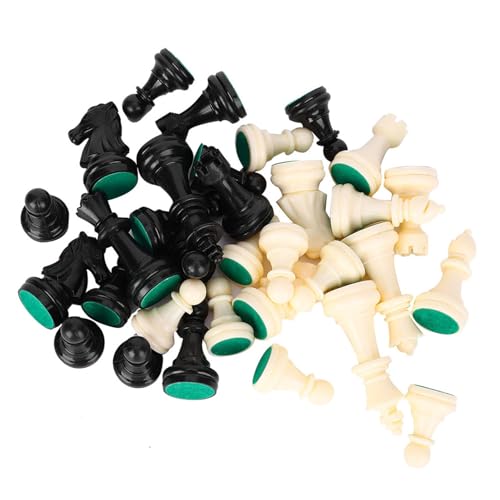 Asixxsix Schachfiguren, Kunststoff-Königsfiguren-Schach für Schachbrett, NUR-Standard-Staunton-TurniererschachFiguren, Satz MIT 32 Ungewichtete Spiformuren, Zumersetzen Fehlender (Mittelgroße Asixxsix Schachfiguren, Kunststoff-Königsfiguren-Schach für Schachbrett, NUR-Standard-Staunton-TurniererschachFiguren, Satz MIT 32 Ungewichtete Spiformuren, Zumersetzen Fehlender (Mittelgroße von Asixxsix