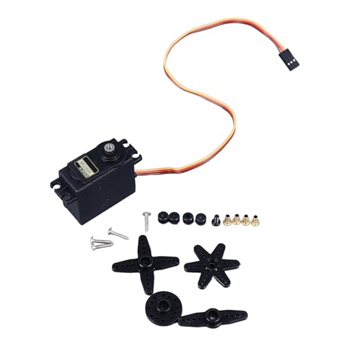 Asixxsix Servomotor, 5 Sätze 55G-Mikroservomotor, 3-7,2 V 180 ° Kunststoff-Getriebemotor-Kit, für Smart Car Robot Boat RC-Hubschrauber, Angemessene Struktur, Einfache Installation von Asixxsix