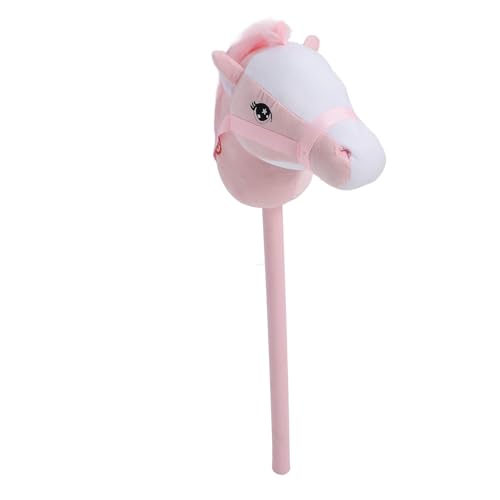 Asixxsix Stick Hobby Horse Reitspielzeug, Stick Horse Plüsch Handgefertigtes Hobbypferd auf Einem Stock, 27,56Zoll 2Soundeffekt Plüschpferd Stickspielzeug mit Realistischen von Asixxsix