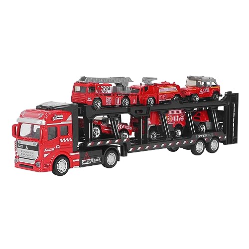 Asixxsix Transportauto-Transporter-LKW-Spielzeug,Autotransporter-Transporter-LKW-Auto-Set mit 6Kleinwagen,Legierungs-Spielzeugauto-Aufbewahrungsorganisator,Autos Transportfahrzeuge Spielset von Asixxsix