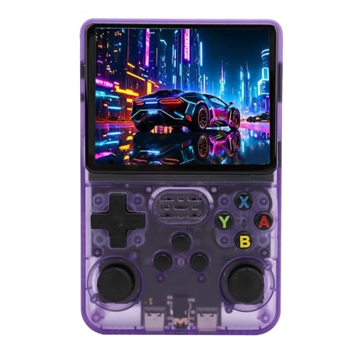 Handheld-Spielekonsole, R36S Retro-Spielekonsole mit 3,5-Zoll-IPS-Bildschirm, Tragbare DDR3L 1 GB-Spielekonsole für Linux-System, 3000-mAh-Akku, Dual-System (128G) von Asixxsix