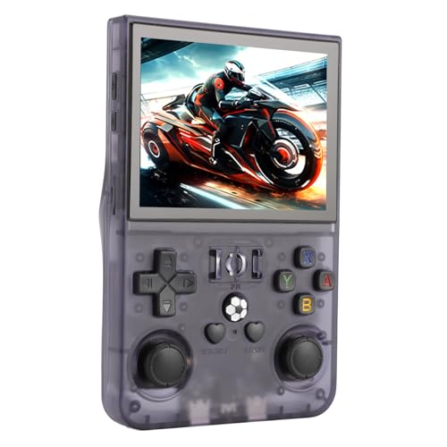 Handheld-Spielekonsole, Tragbare Spielekonsole mit 3,5-Zoll-IPS-Bildschirm, Zwei 3D-Sticks, Wiederaufladbare 4000-mAh-Retro-Spielekonsole für Heimreisen, Plug-and-Play (128GB) von Asixxsix