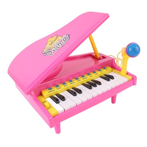 Klaviertastatur, 23 Tasten Kleinkind-Klavierspielzeug Multifunktionales Kleinkind-Klavier-Musikspielzeug Elektronisches Baby-Klavierspielzeug mit Mikrofon, rosa Klavierspielzeug von Asixxsix