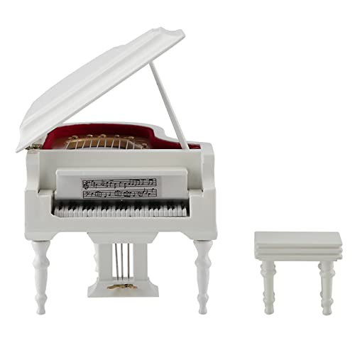 Miniatur-Klavier, Linde Klavier Spieluhr Mini-Klavier Modell mit mit Bank und Koffer, Exquisite Klavier Musikinstrument Modell, hölzerne Mini-Musikinstrument für Desk Decoration von Asixxsix