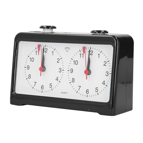 Quarz-Schach-Timer, Wind Up professionelle Schachuhr, Batteriebetriebene Retro Schachuhr Timer mit großen einfach zu lesenden Zifferblättern für Schach, Chinesisches Schach von Asixxsix