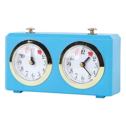 Retro-Analog-Schachuhr-Timer, Professionelle Schachuhr mit Großen Zifferblättern, Leicht Ablesbar, Mechanischer Schach-Timer Zum Aufziehen für Schachbrett-Internationalschach, von Asixxsix