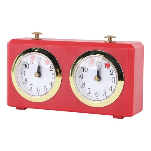 Retro-Analog-Schachuhr-Timer, Professionelle Schachuhr mit Großen Zifferblättern, Leicht Ablesbar, Mechanischer Schach-Timer Zum Aufziehen für Schachbrett-Internationalschach, von Asixxsix