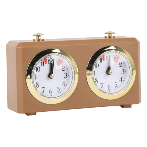 Retro-Analog-Schachuhr-Timer, Professionelle Schachuhr mit Großen Zifferblättern, Leicht Ablesbar, Mechanischer Schach-Timer Zum Aufziehen für Schachbrett-Internationalschach, von Asixxsix