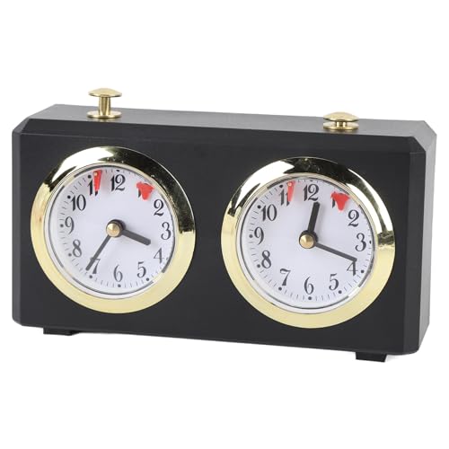 Retro-Analog-Schachuhr-Timer, Professionelle Schachuhr mit Großen Zifferblättern, Leicht Ablesbar, Mechanischer Schach-Timer Zum Aufziehen für Schachbrett-Internationalschach, von Asixxsix