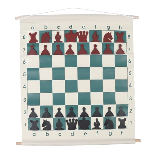 Schach-Demo-Set, Schlitz-Demo-Schach-Set mit Tragetasche und 32 Schachfiguren, Faltbares Tragbares Komplettes Schach-Demo-Brett-Set, Reise-Schach-Sets für Erwachsene von Asixxsix