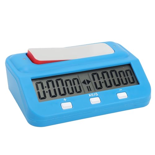 Schachuhr-Timer, Digitale Schachuhr mit Professionellem Multifunktions-Timer und Erweiterten Funktionen, Tragbares Design für Brettspiele (ohne Batterie) (Blue) von Asixxsix