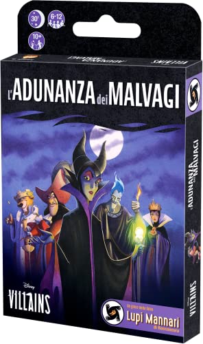 Asmodee, Disney Villains: Die Versammlung der Bösen, Brettspiel von Bluff und Strategie, 6-12 Spieler, über 10 Jahre, italienische Ausgabe von Asmodee