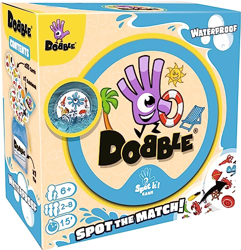 Asmodee , Dobble Waterproof , Card Game , Ages 6+ , 2-8 Players , 15 Minutes Playing Time von Asmodee