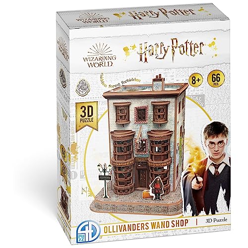 Asmodee 4D51069 3D Puzzle: Harry Potter Ollivanders Wand Shop Modellbausatz, Hersteller von Baguettes, 5.7" x 5.7" x 7" von Asmodee